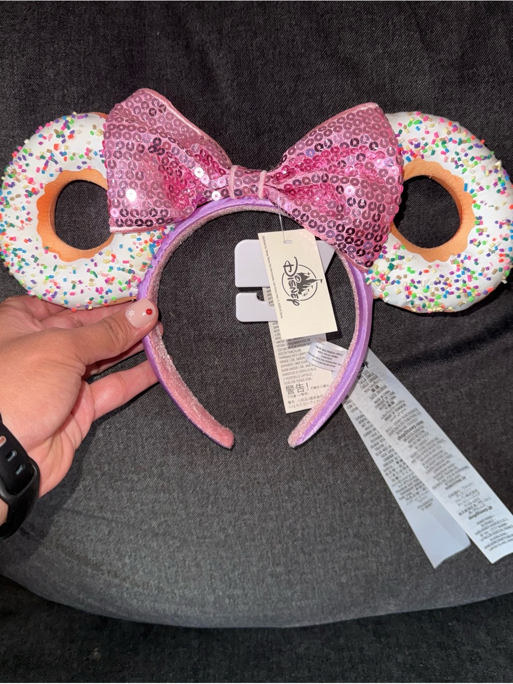 Disney Pink Sequin Donut Ear Headband